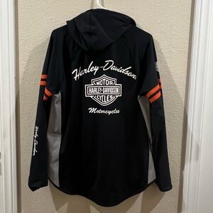 Harley-Davidson women’s performance mesh accent hoodie Black and orange size 1W